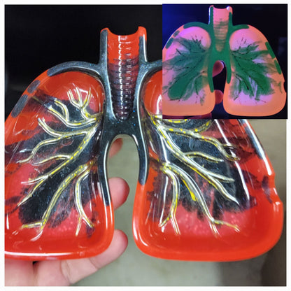 Resin Lung Ashtray Glow in the Dark Funny Gift for Smokers