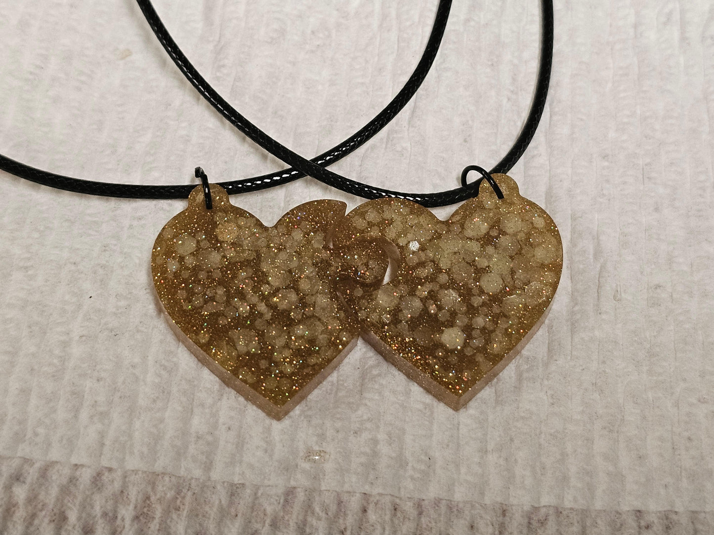 Best Friend Heart Necklace Set Customizable Options Kids Teen Glow in the Dark Interlocking Bestie Pendants