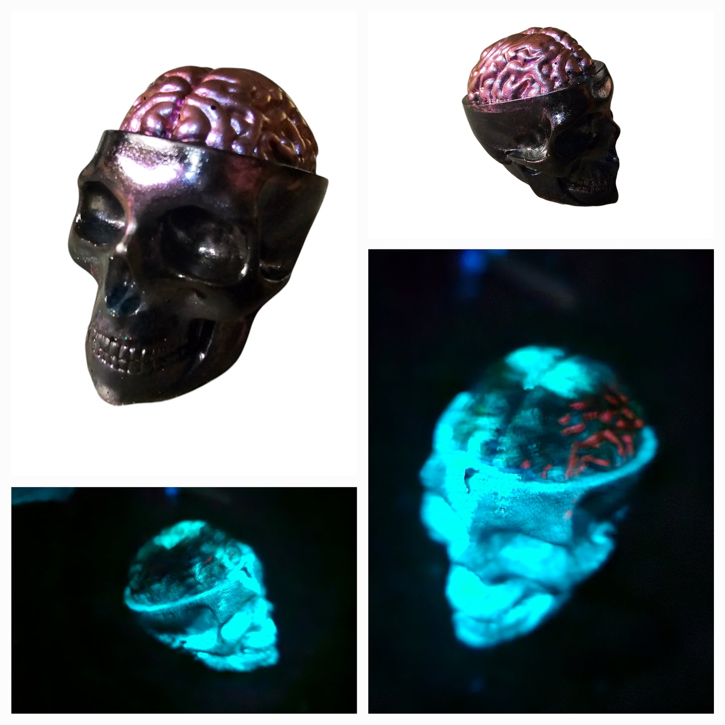 Resin skull glow in the dark