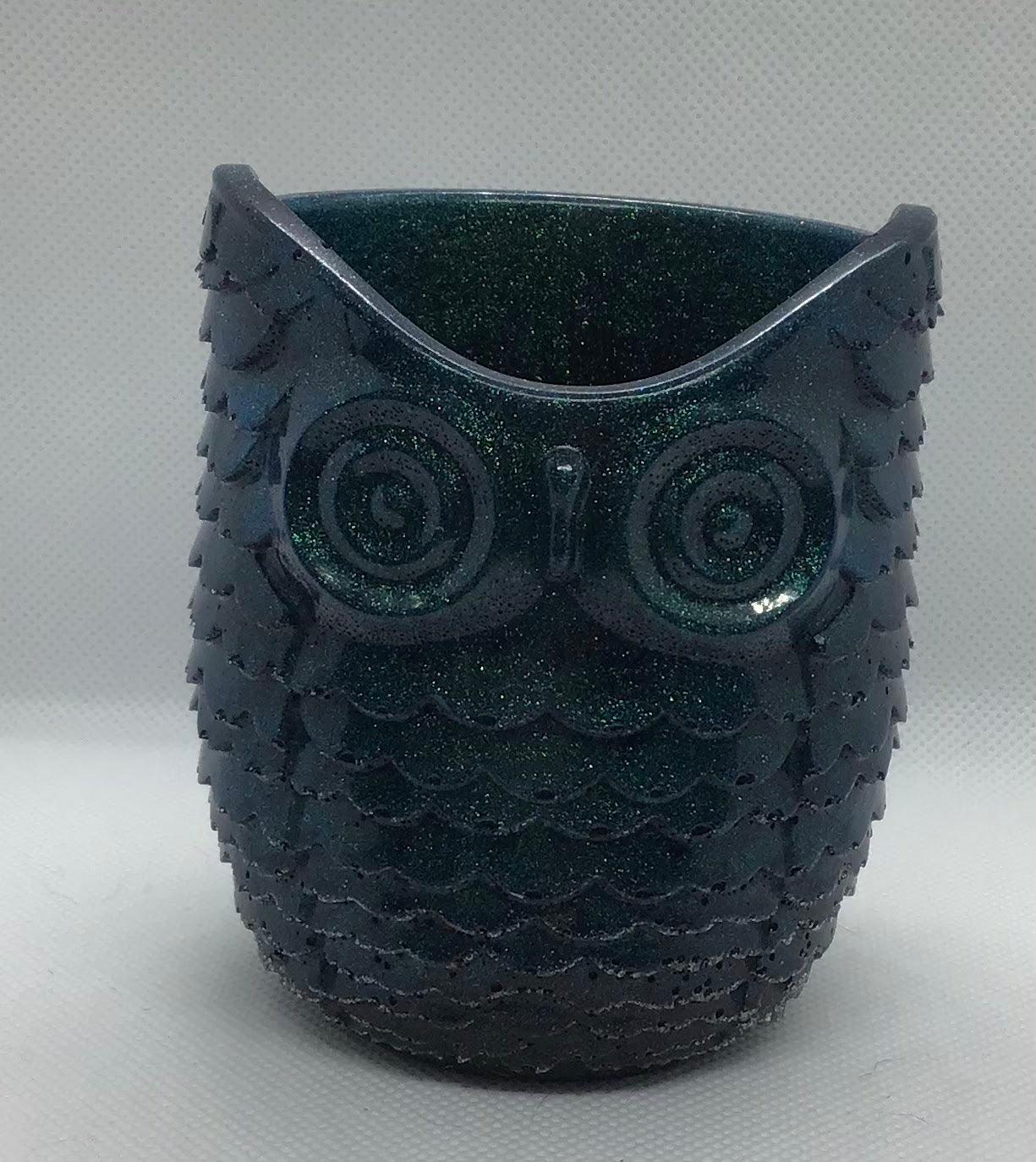 Resin Owl Pen/Pencil/Makeup Brush Holder