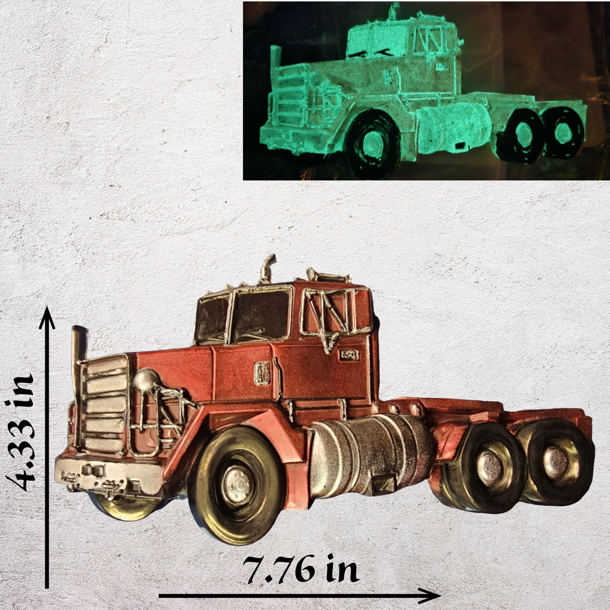 Big Rig Truck Wall Art Hanging Glow in the Dark Father's Day Gift