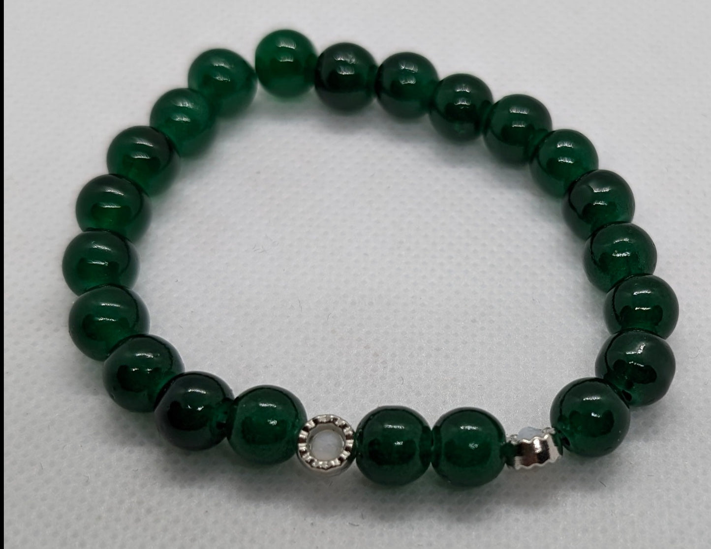 Beaded Elastic Bracelets- Green