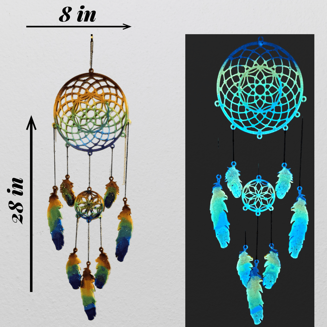 Rainbow Dream Catcher Wall Hanging Glow in the Dark