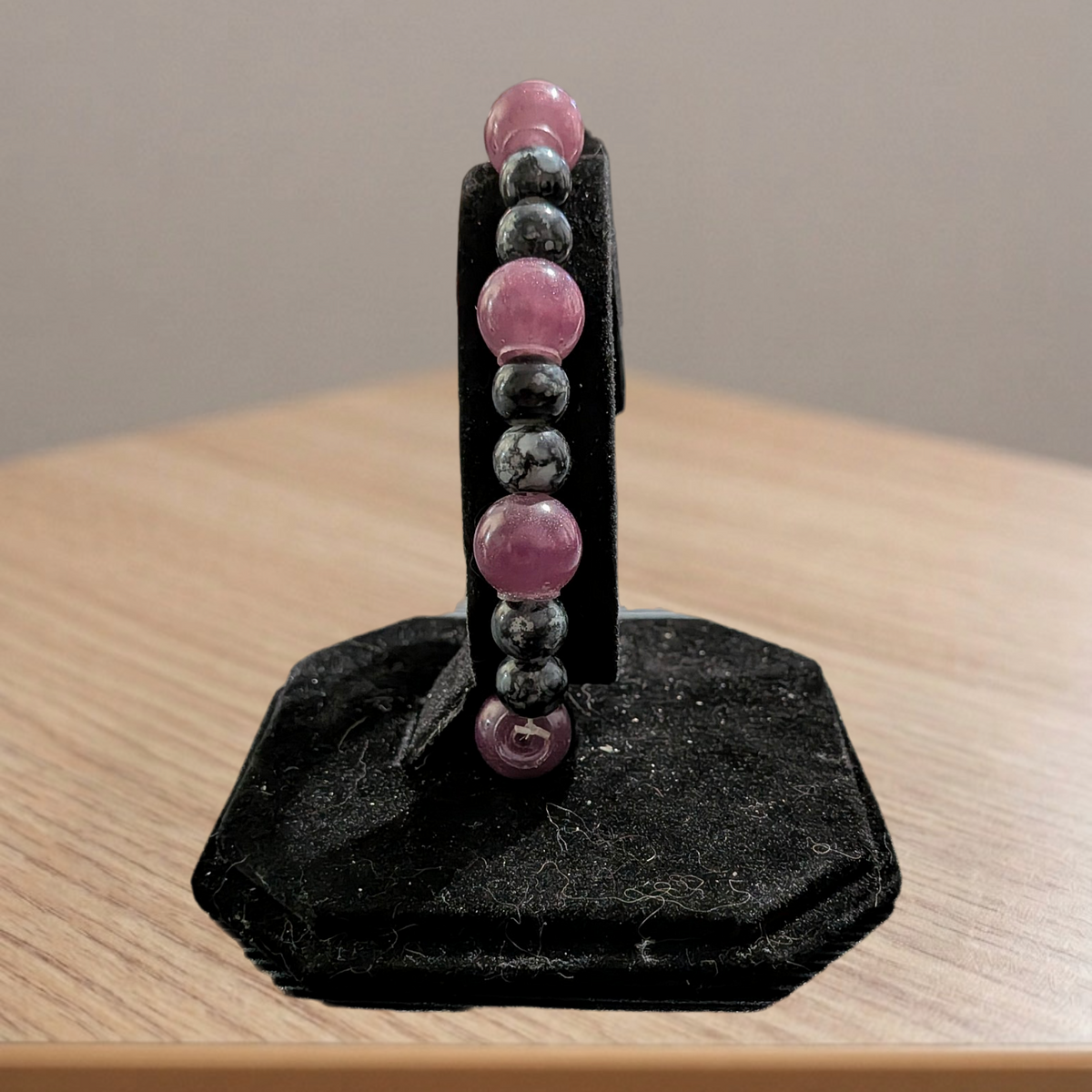 Beaded Elastic Bracelets-Black