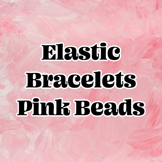 Beaded Elastic Bracelets-Pink