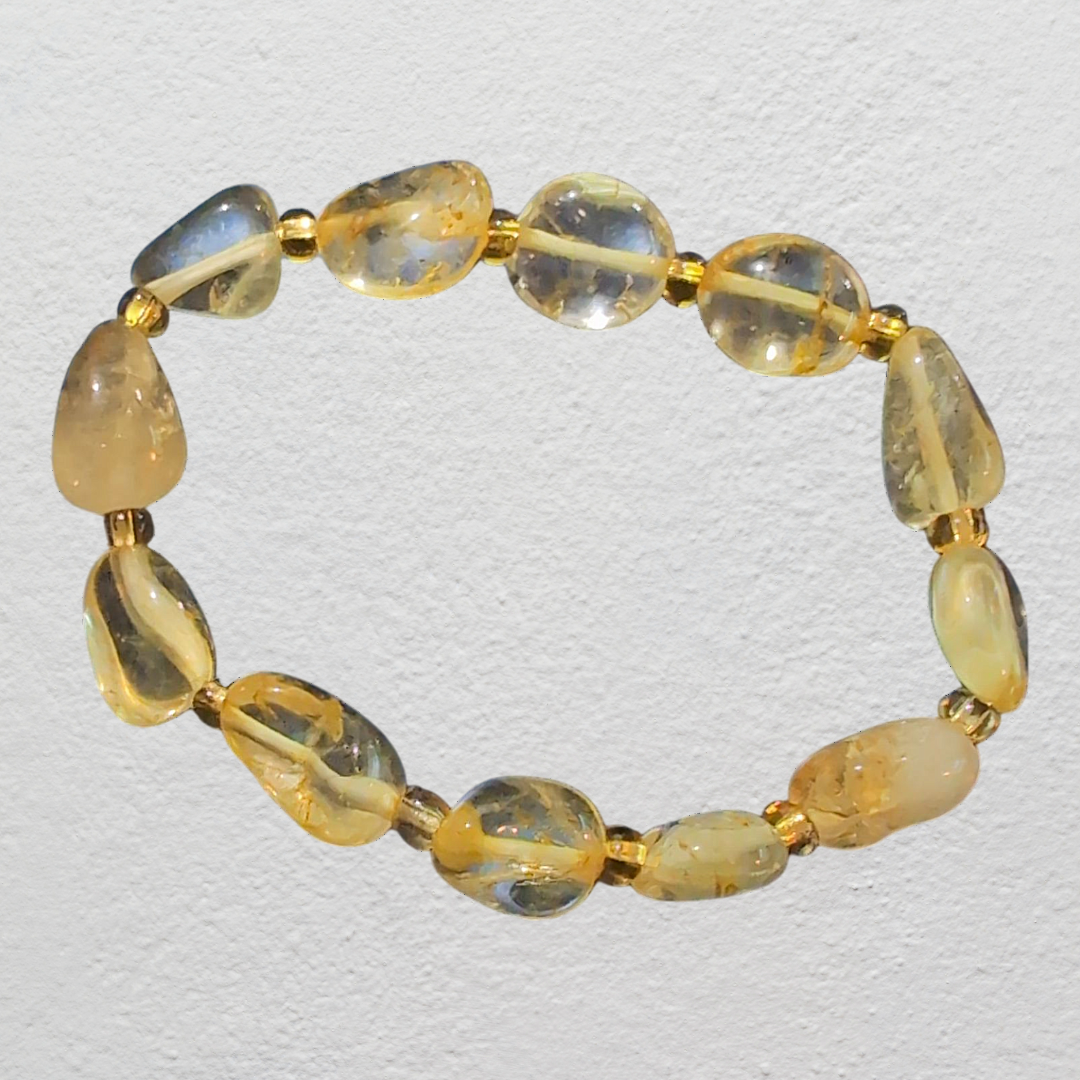 Beaded Elastic Bracelets-Yellow