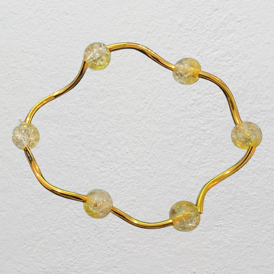 Beaded Elastic Bracelets-Yellow
