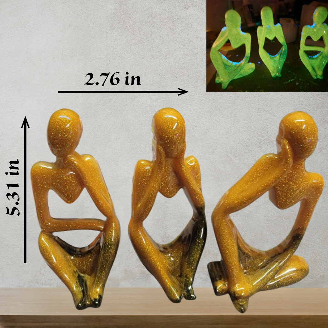 3 Pcs Thinker Figurines