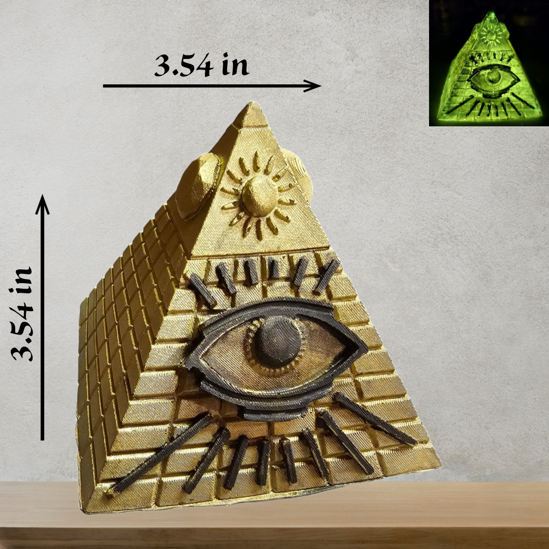 All Seeing Eye of Horus Pyramid Paperweight Décor Illumination