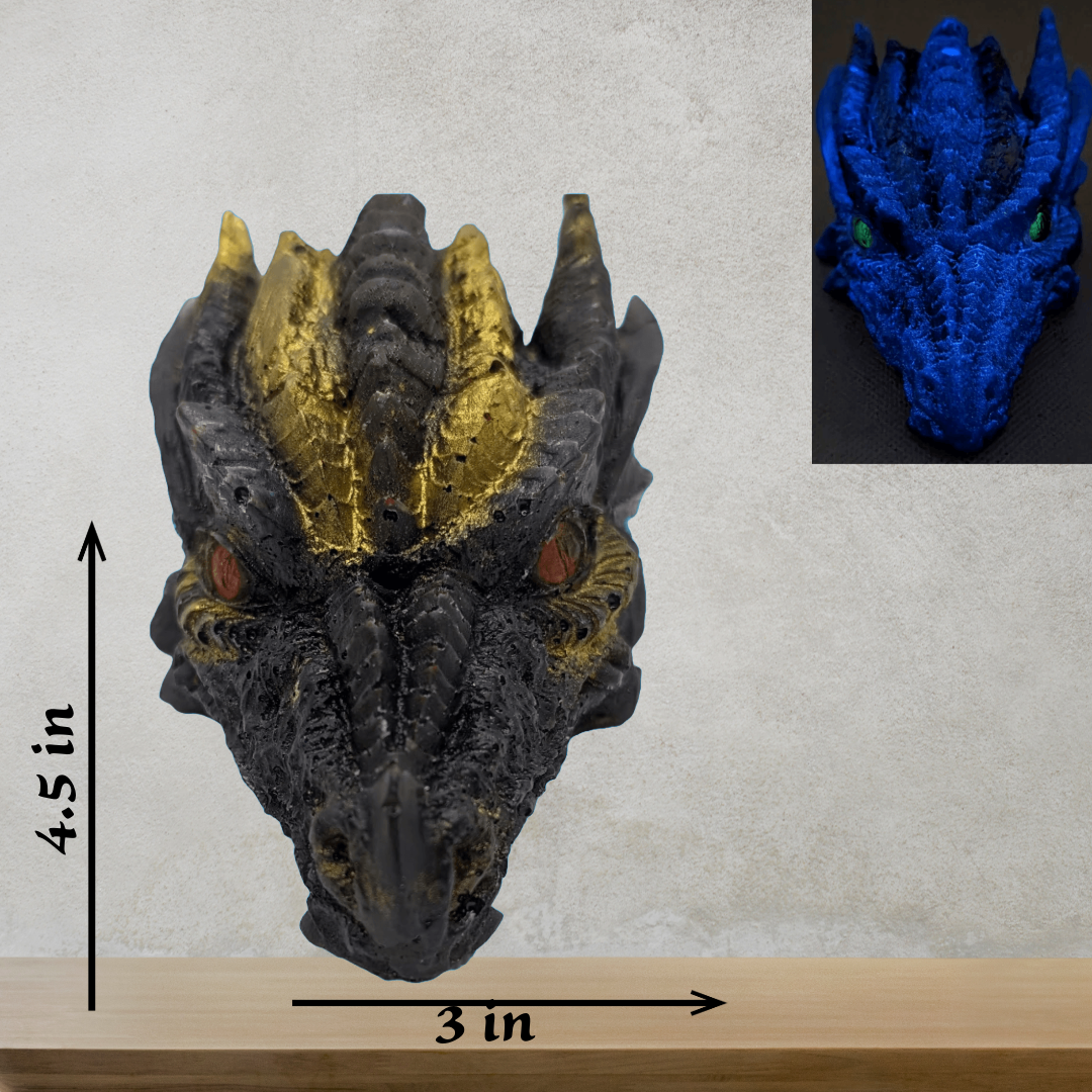 Dragon head with glowing eyes