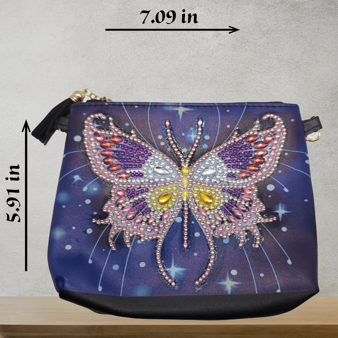 Butterflies and Flowers Crossbody Purse