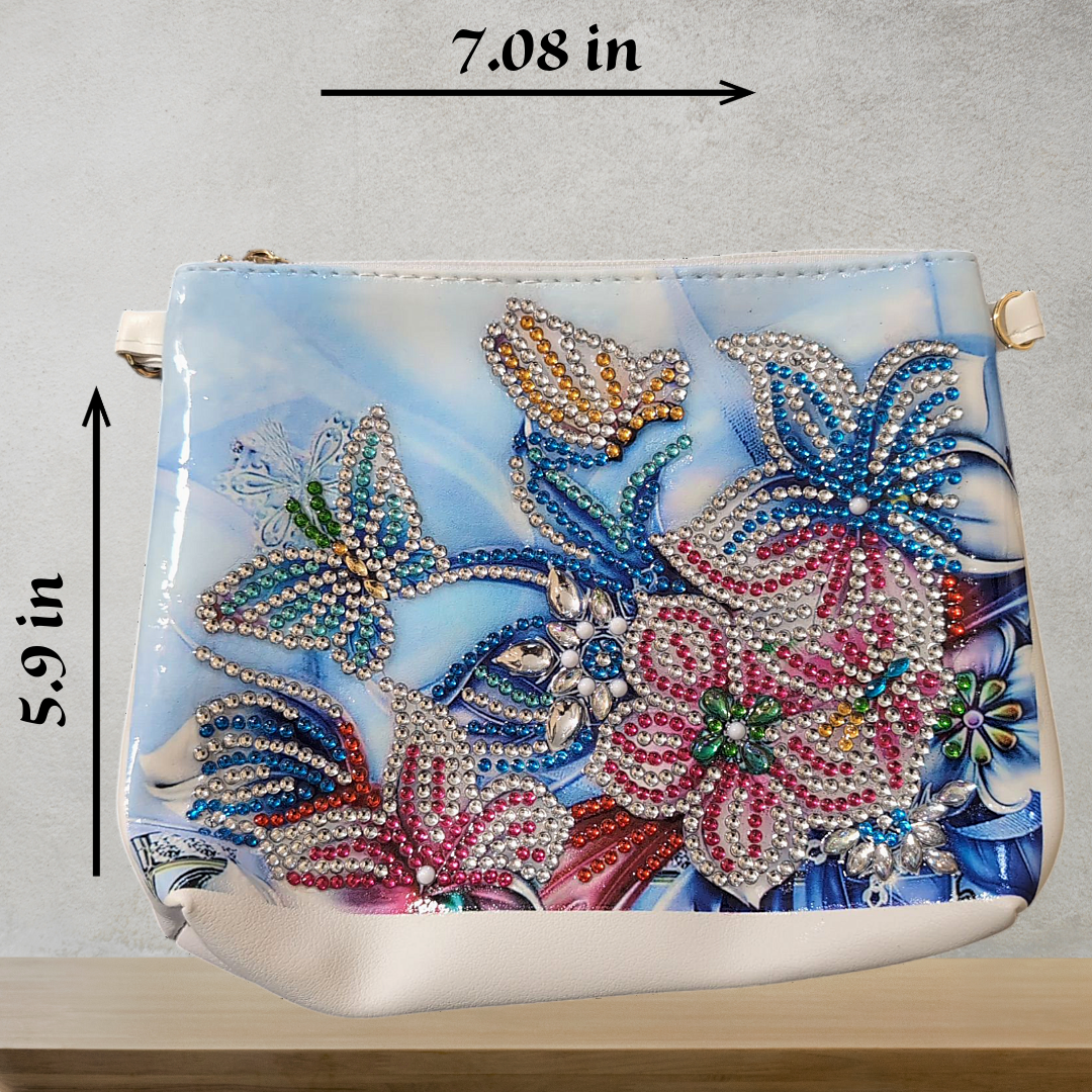 Butterflies and Flowers Crossbody Purse