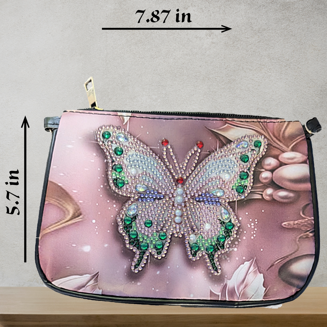 Butterflies and Flowers Crossbody Purse