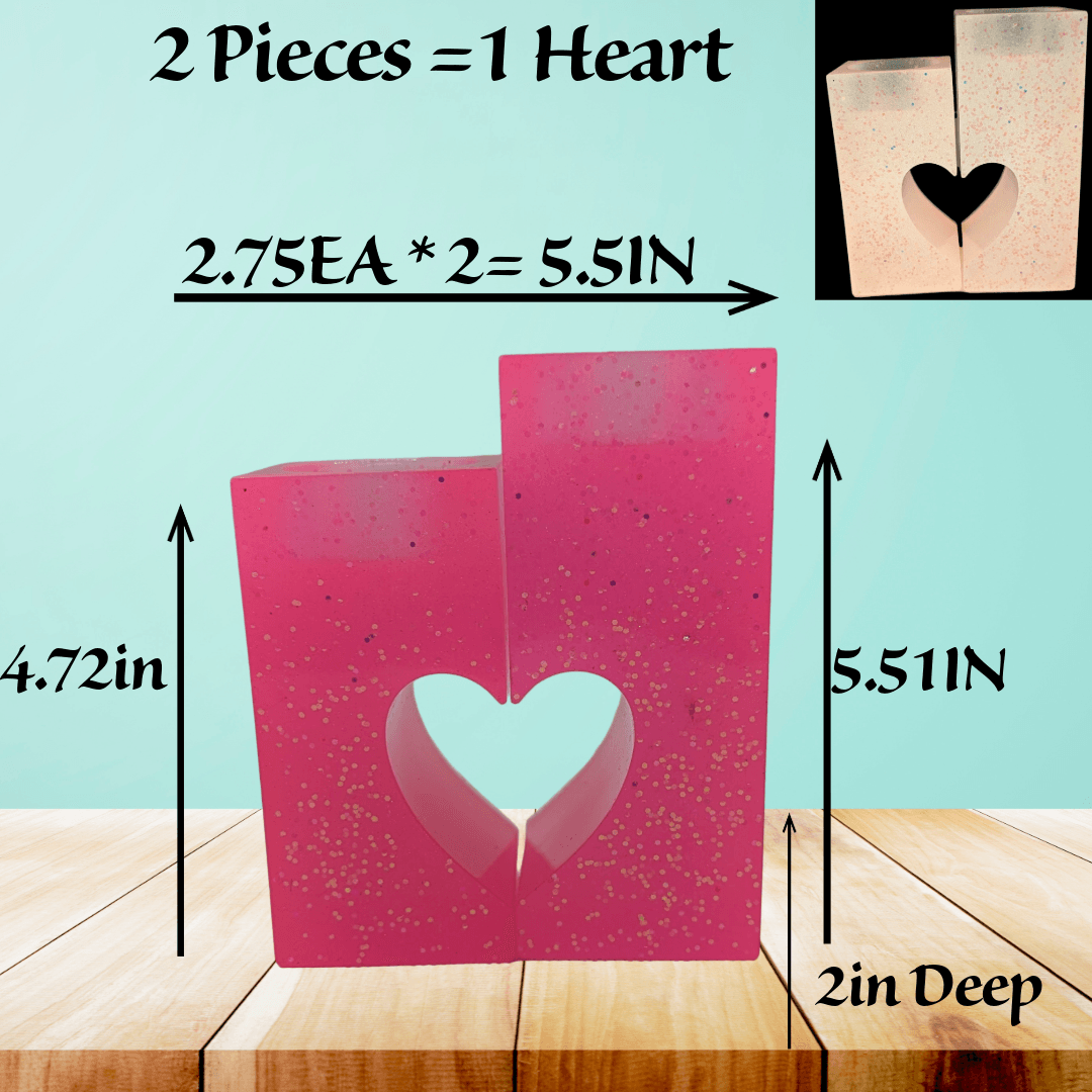 2 Piece Heart Tea Light Holder