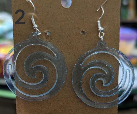 Resin spiral earrings