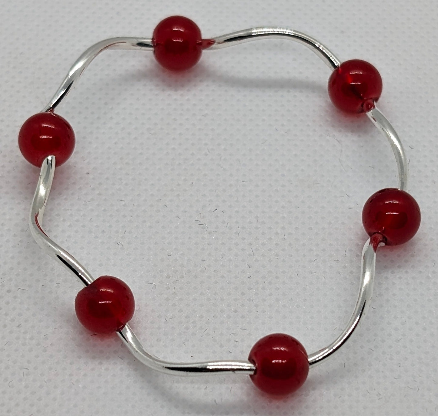 Beaded Elastic Bracelets-Red