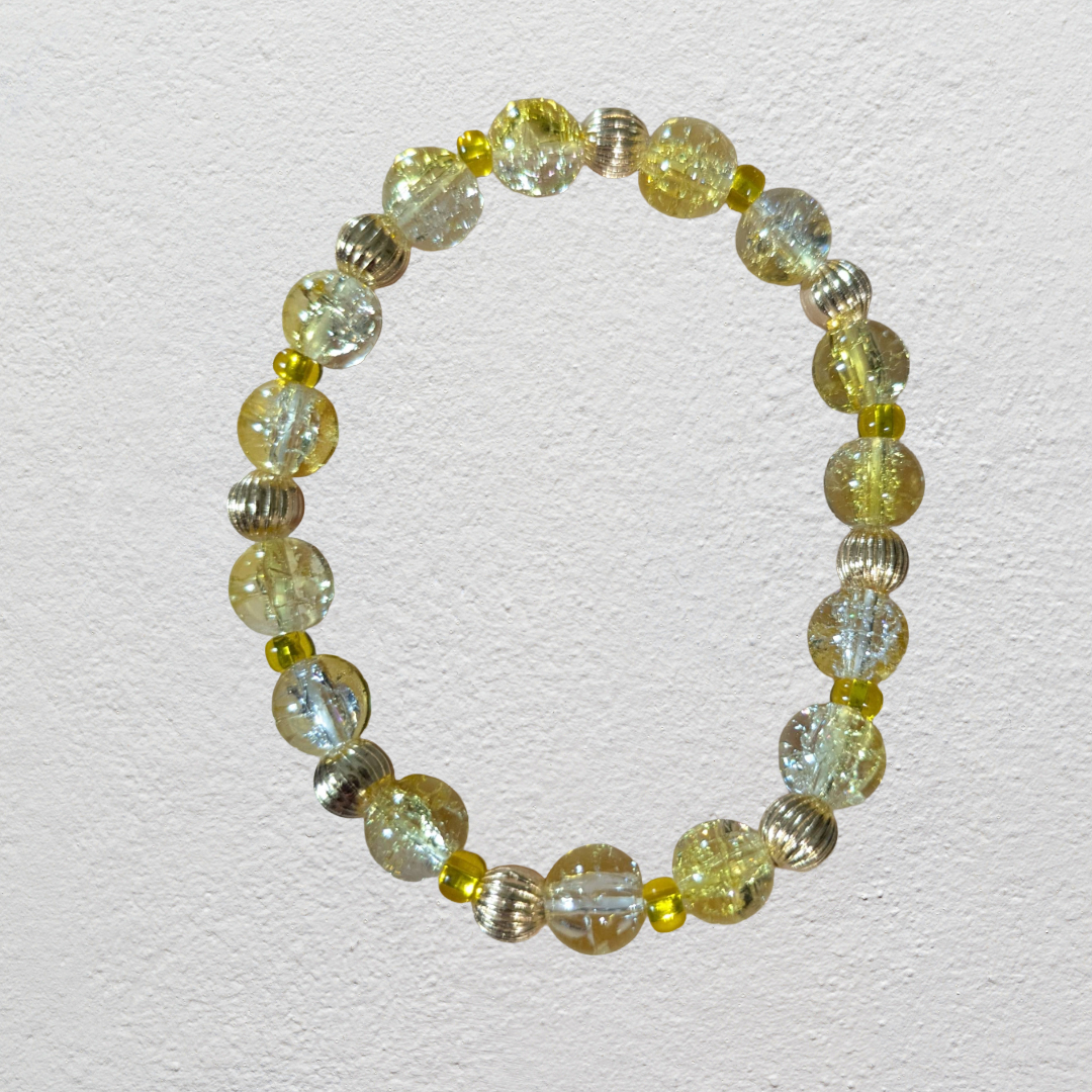 Beaded Elastic Bracelets-Yellow