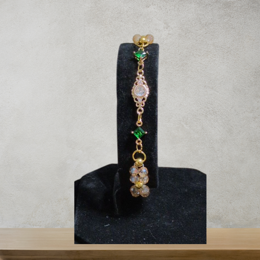 Beaded Elastic Bracelets-Brown