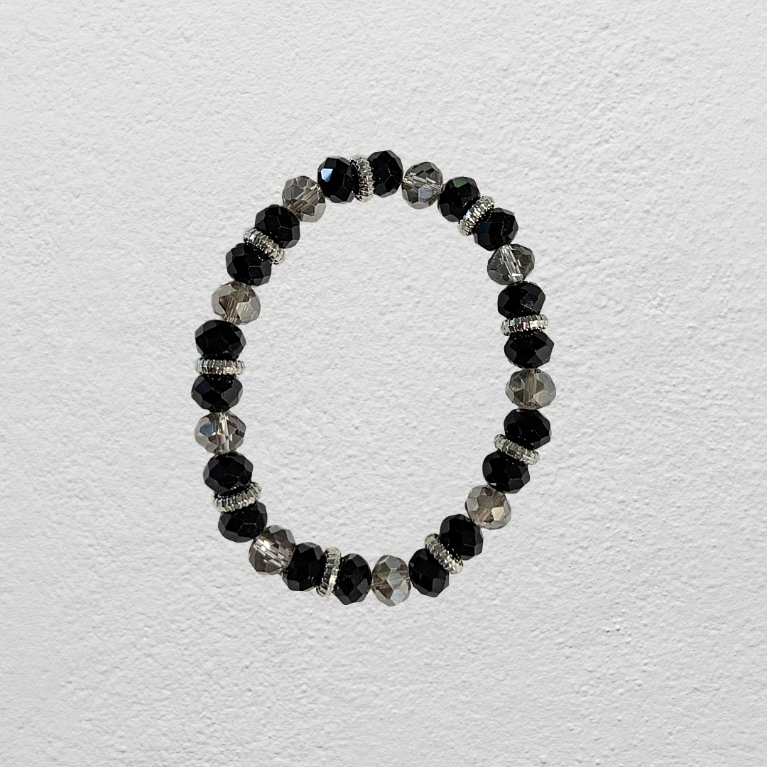 Beaded Elastic Bracelets-Black