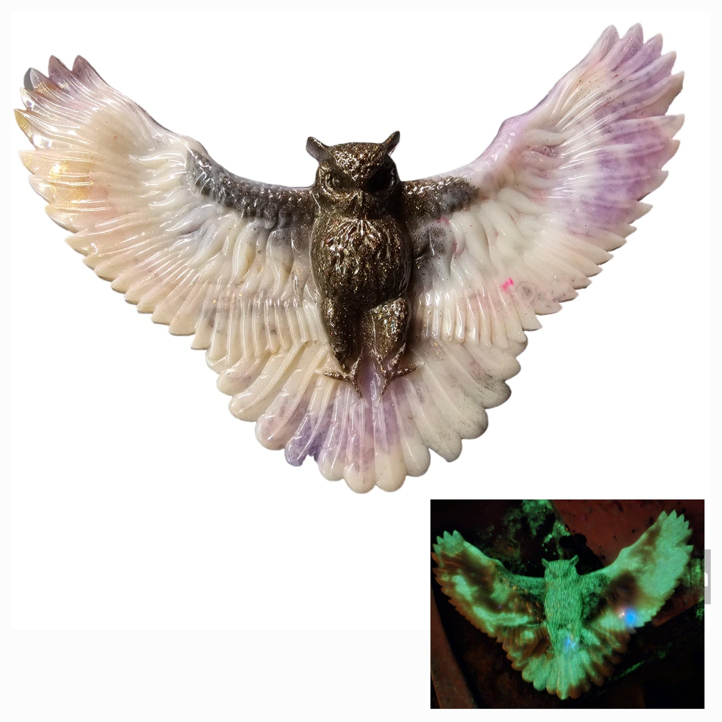 3D Owl Wall Hanging Art Glow in the Dark