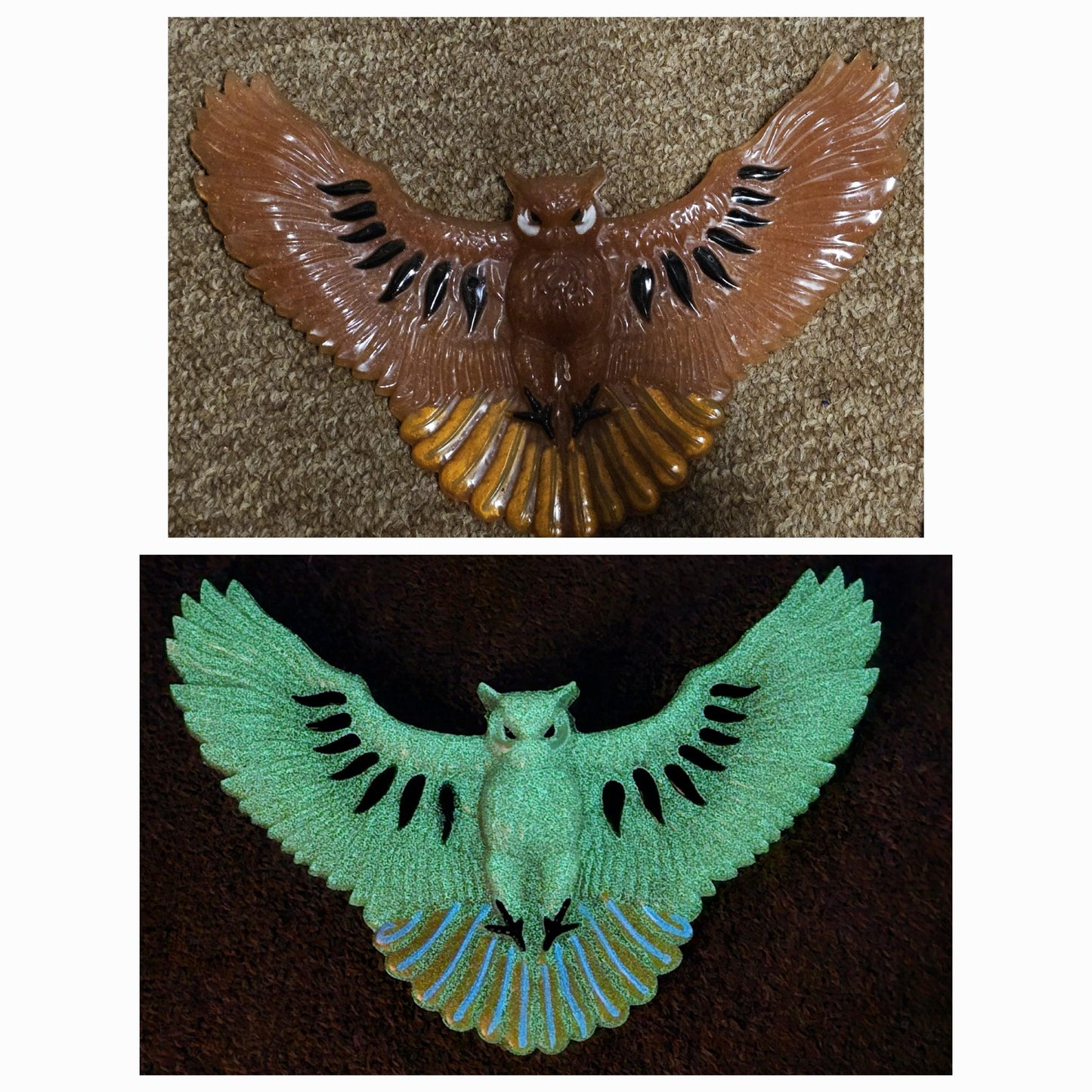 3D Owl Wall Hanging Art Glow in the Dark