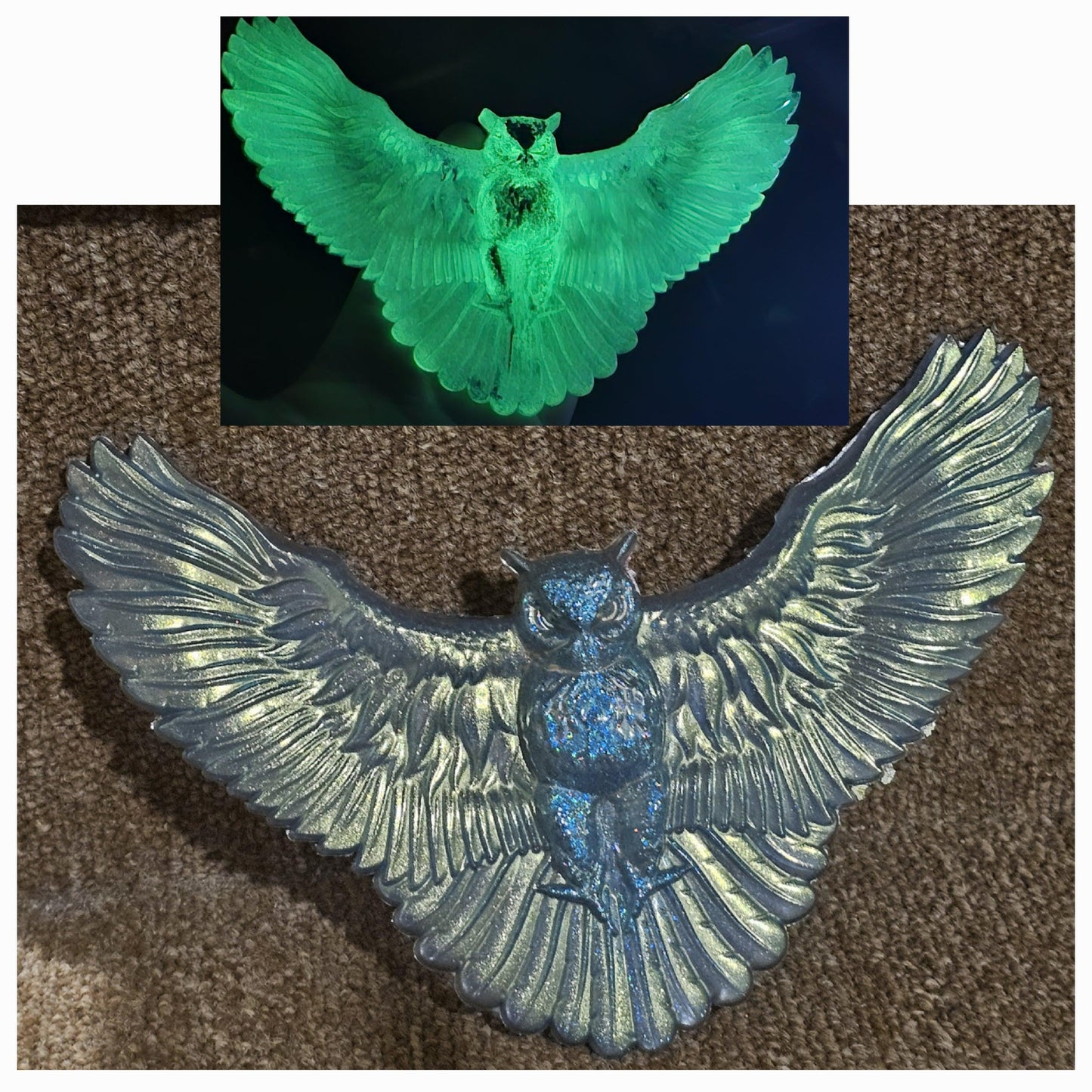 3D Owl Wall Hanging Art Glow in the Dark