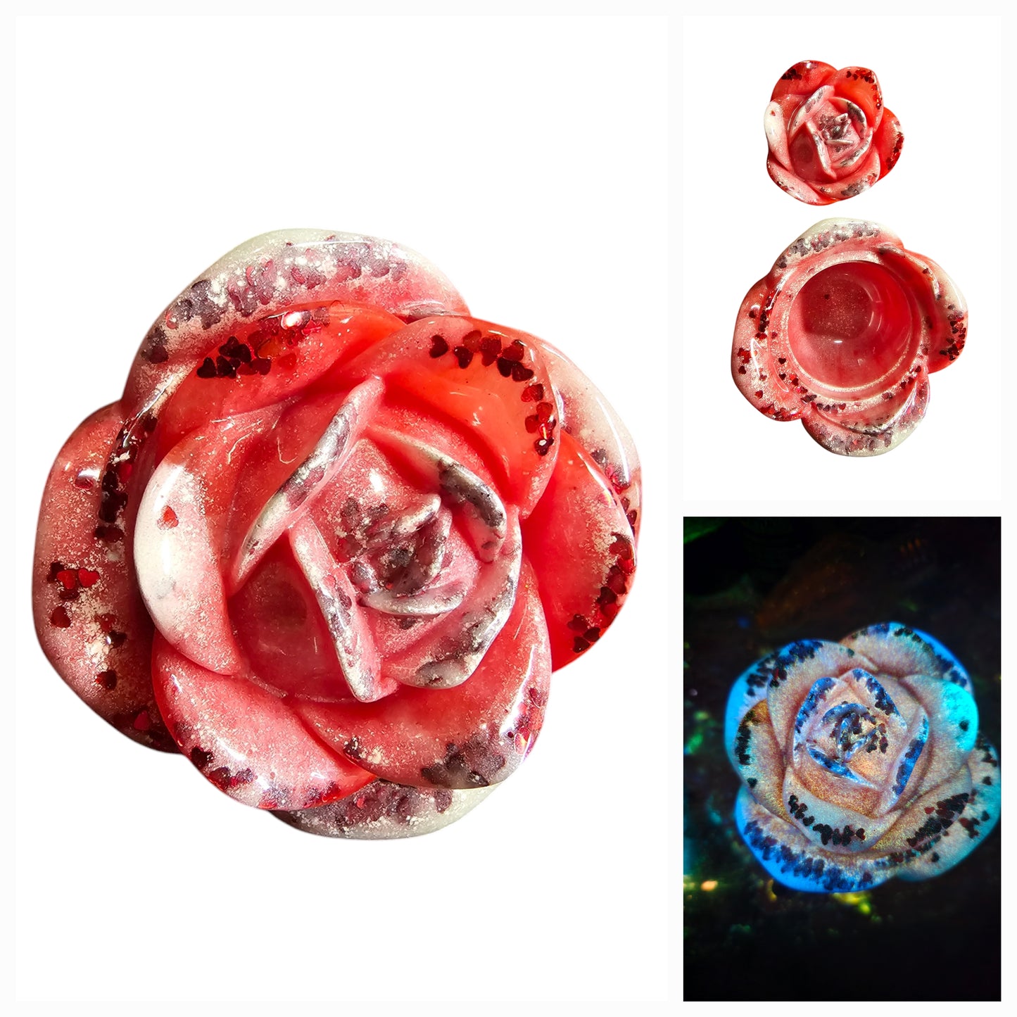 Rose Trinket Jar Glow in the Dark