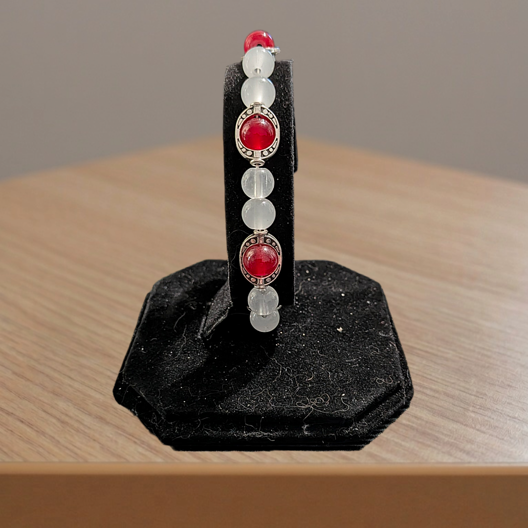 Beaded Elastic Bracelets- White