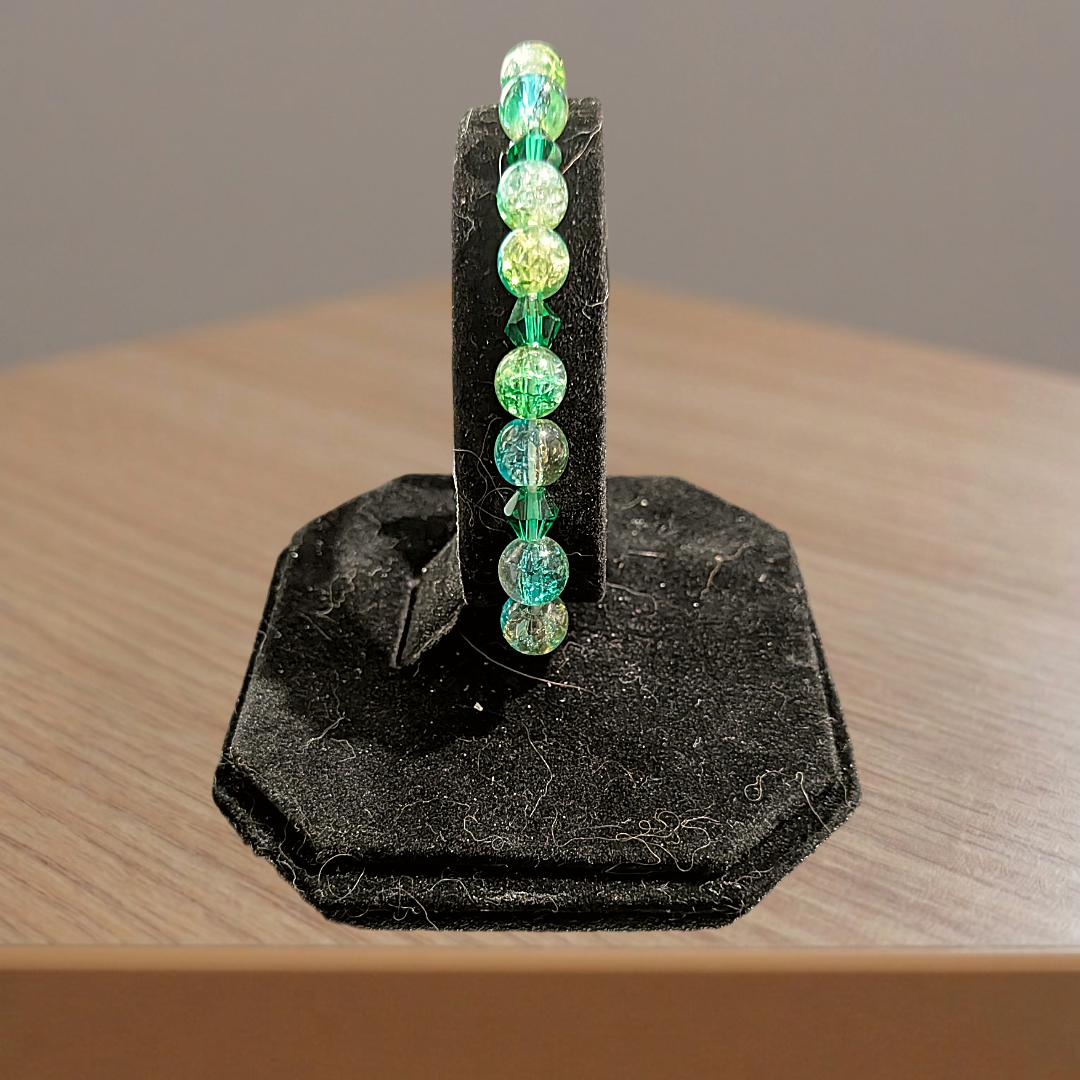 Beaded Elastic Bracelets- Green