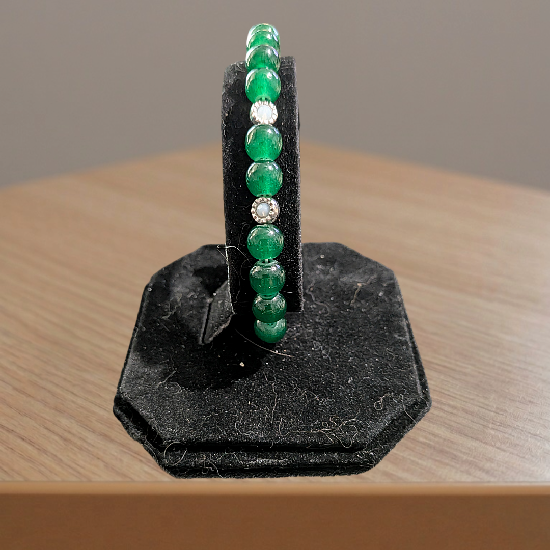 Beaded Elastic Bracelets- Green