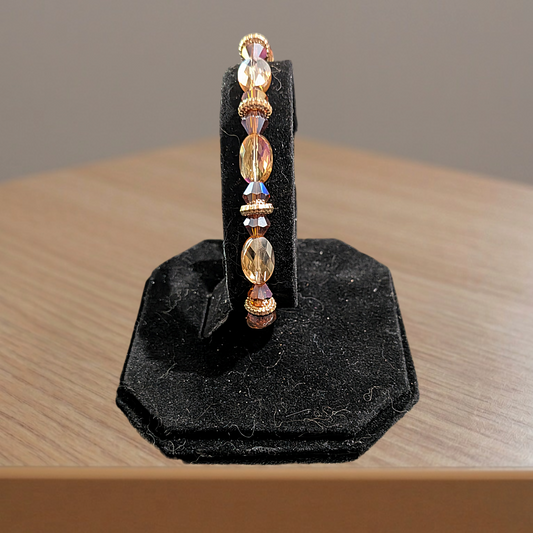 Beaded Elastic Bracelets-Brown