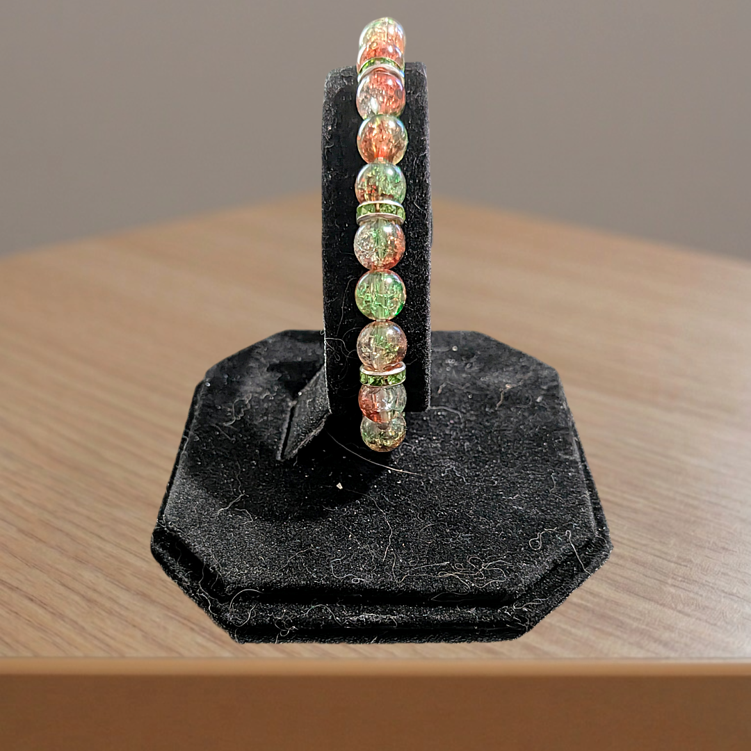 Beaded Elastic Bracelets-Orange