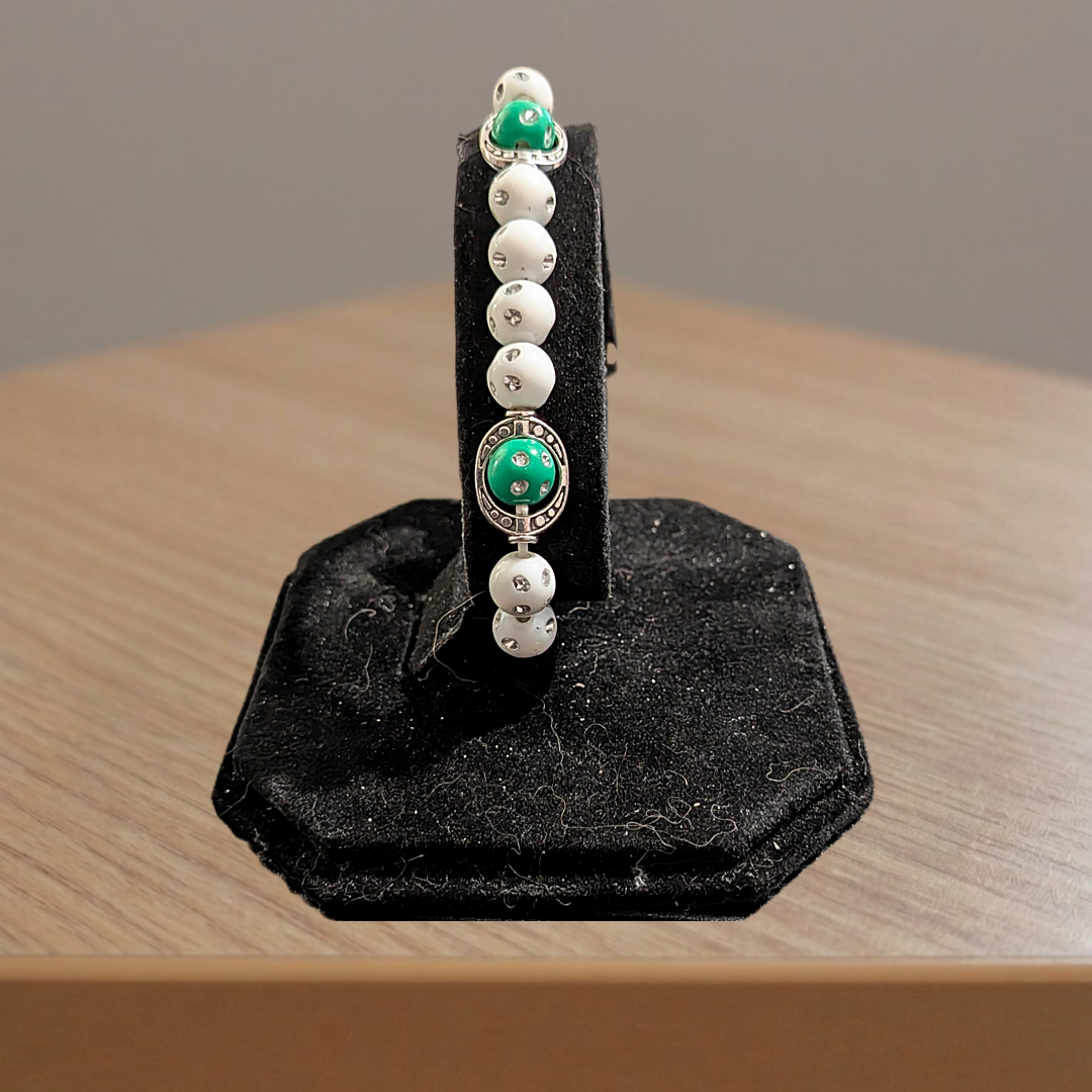 Beaded Elastic Bracelets- White