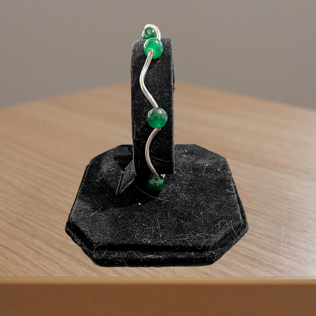 Beaded Elastic Bracelets- Green