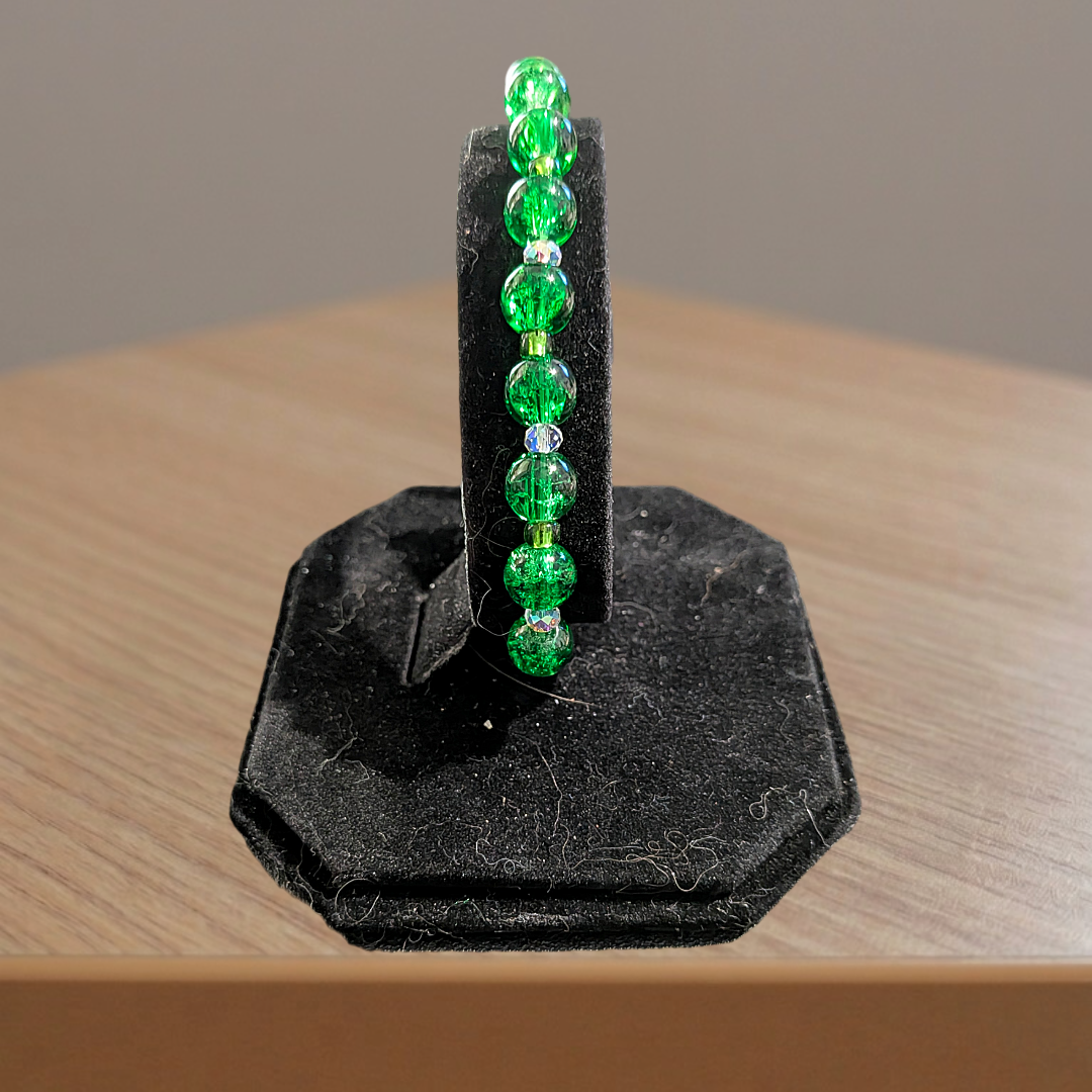 Beaded Elastic Bracelets- Green