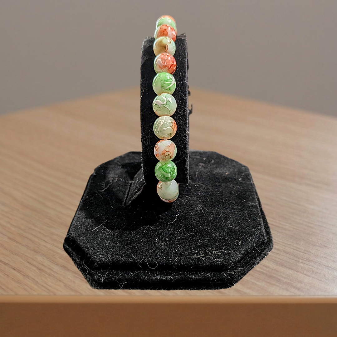 Beaded Elastic Bracelets- Green
