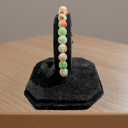 Beaded Elastic Bracelets- Green
