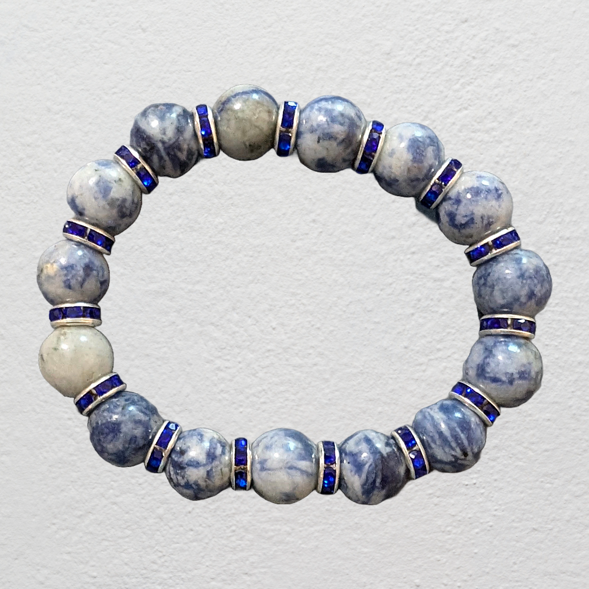 Beaded Elastic Bracelets-Blue
