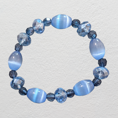 Beaded Elastic Bracelets-Blue
