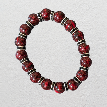 Beaded Elastic Bracelets-Red