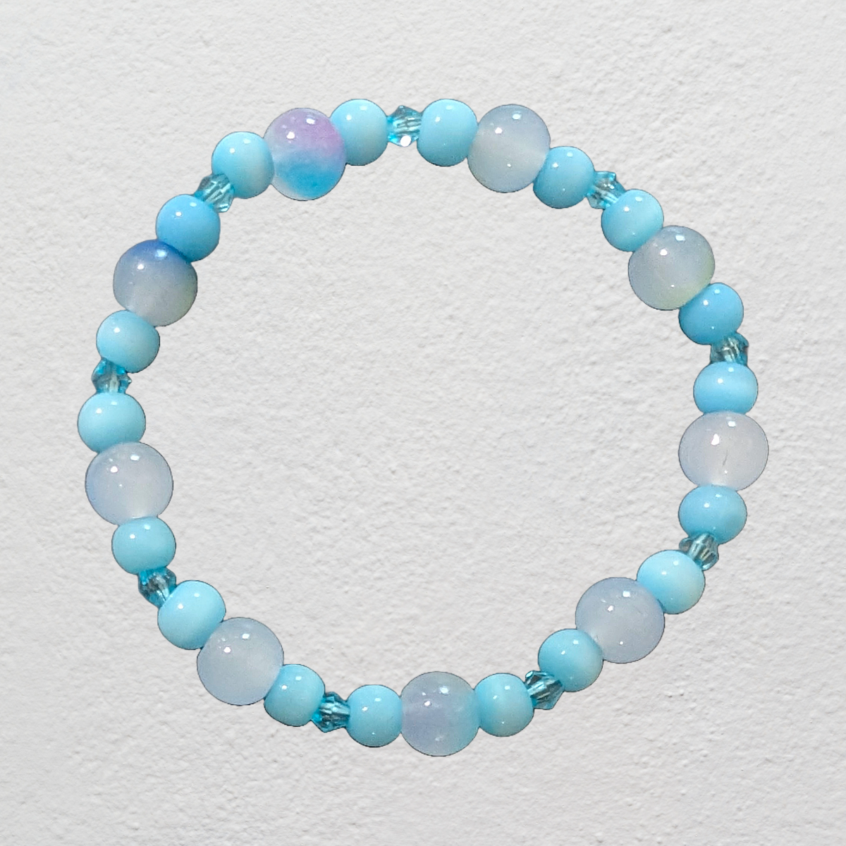 Beaded Elastic Bracelets-Blue