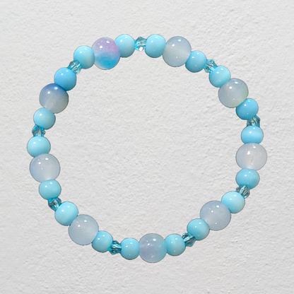 Beaded Elastic Bracelets-Blue