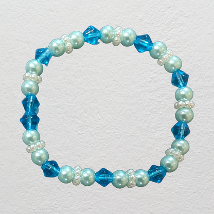 Beaded Elastic Bracelets-Blue