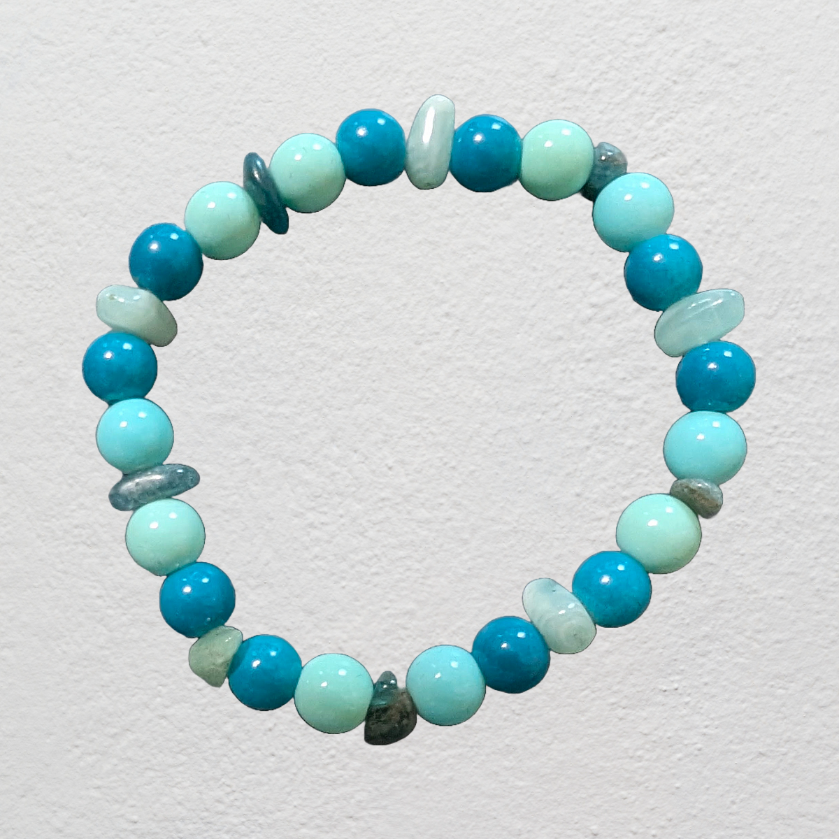 Beaded Elastic Bracelets-Blue