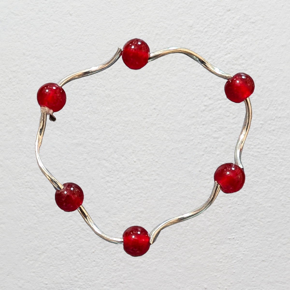 Beaded Elastic Bracelets-Red