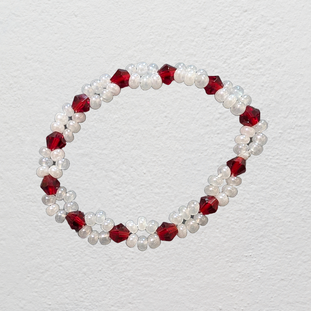 Beaded Elastic Bracelets-Red