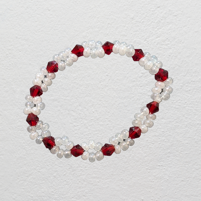 Beaded Elastic Bracelets-Red