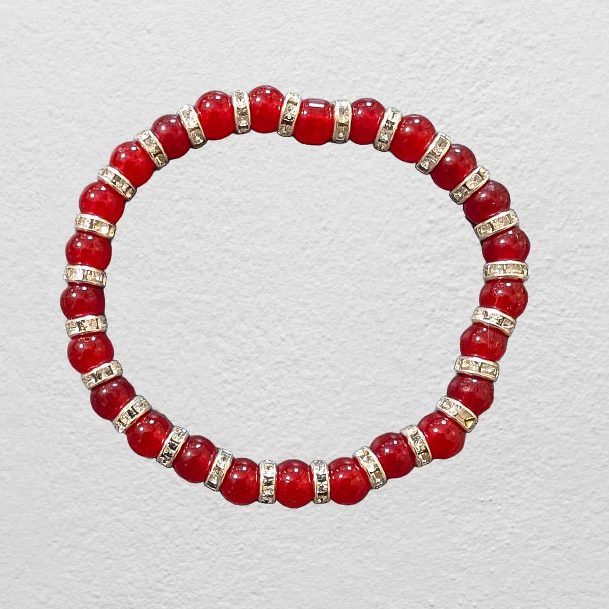Beaded Elastic Bracelets-Red