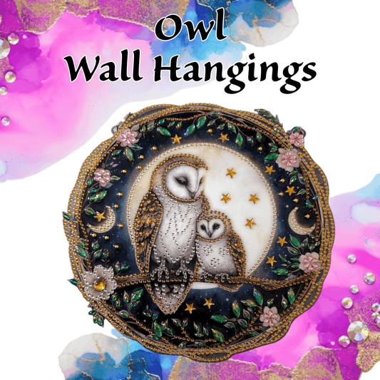Owl Wall Hangings with Diamond Art: Handmade Decor for Your Space