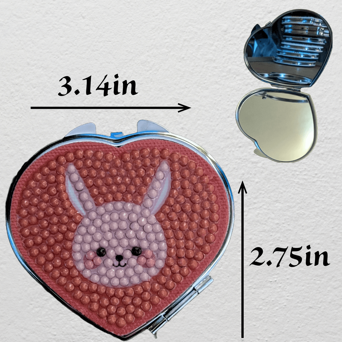 Single-sided Heart Shaped Compact Mirror